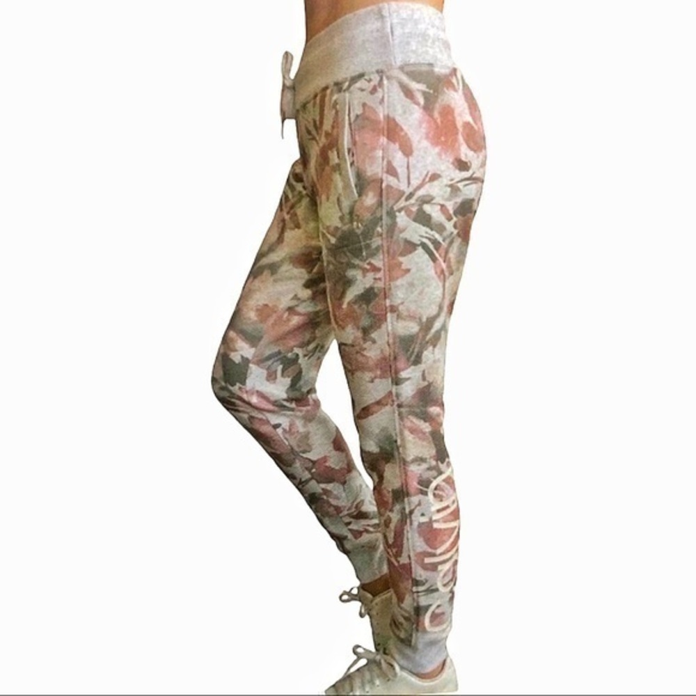 Calvin Klein Cottagecore Coquette Y2K Floral Joggers Loungewear Cozy Pants 90s L